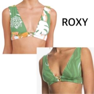 Roxy Womens Wildflowers Reversible Elongated Triangle Bikini Top